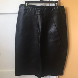Calvin Klein black leather skirt
